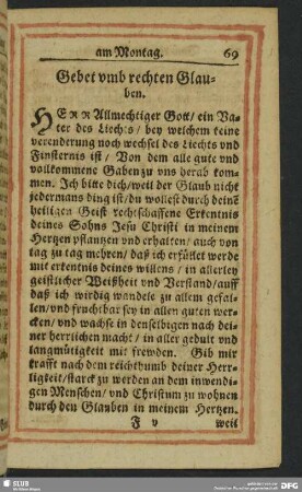Gebet umb rechten Glauben