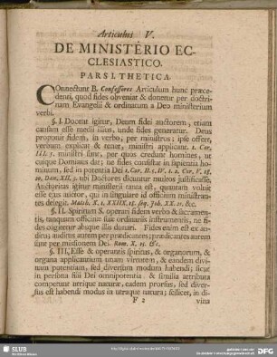 Articulus V. De Ministerio Ecclesiastico