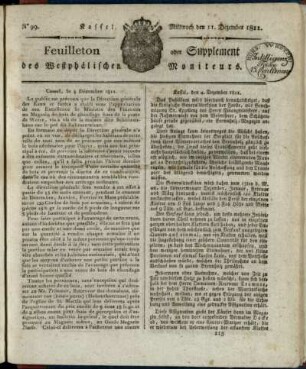 No. 99, Mittwoch den 11. Dezember 1811