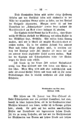 Nachrichten über Texas. Fortsetzung der Reise
