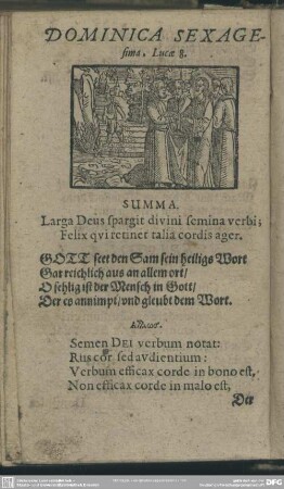 Dominica Sexagesima, Lucae 8.