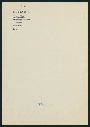 Briefe von Friedrich Kern an Theodor Nöldeke