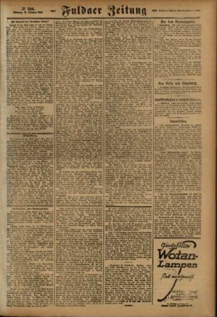Zweite Ausgabe vom Montag, den 21. Oktober 1918.