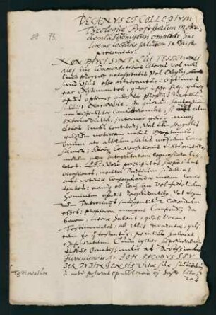 Testimonium theologicum et ordinatioris für den von Wolfgang Wilhelm, Pfalzgraf bei Rhein nach Düsseldorf berufenen Johann Jakob Stuber aus Tübingen.