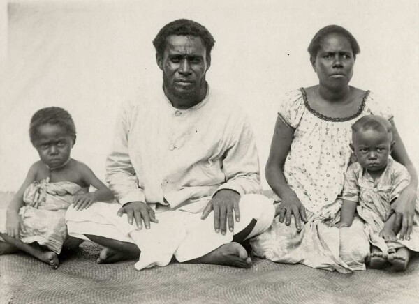 "Teacher and family. Fiji."