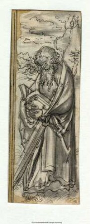 Der Heilige Paulus mit Schwert (zwei Schwertern?) und Buch, nach links