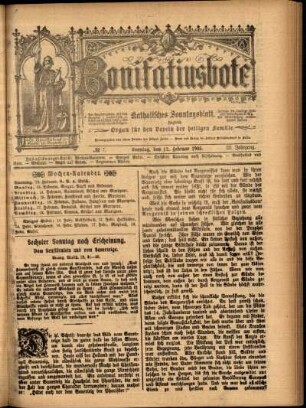 Erste Ausgabe vom Sonntag, den 12. Februar 1905.