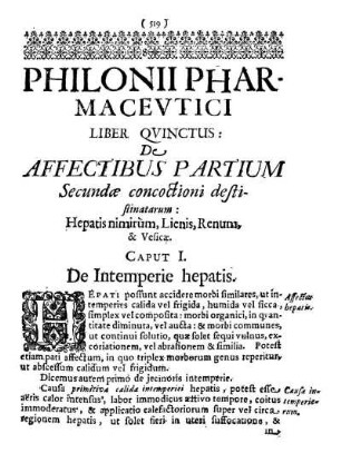Liber Quinctus: De Affectibus Partium Secundæ concoctioni destistinatarum [...]
