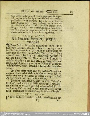 Artic. XXXVII. Von heimlichem Vergeben, gnugsame Anzeigung