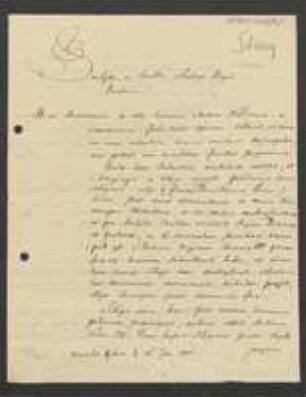 Brief von Franz Steer an Regensburgische Botanische Gesellschaft