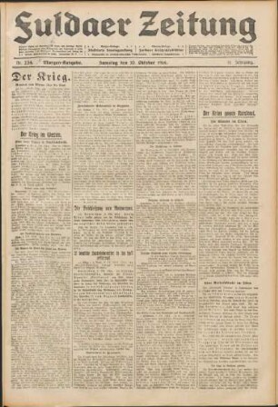Ausgabe vom Samstag, den 10. Oktober 1914.