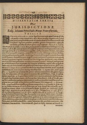 Dissertatio Tertia De Iurisdictione.