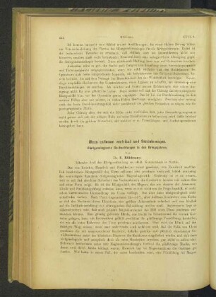Ulcus callosum ventriculi und Sanduhrmagen. Röntgenologische Beobachtungen in den Kriegsjahren.