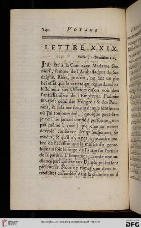 Lettre XXIX