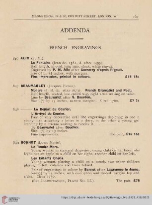 Addenda. French Engravings (Nr. 846-854)