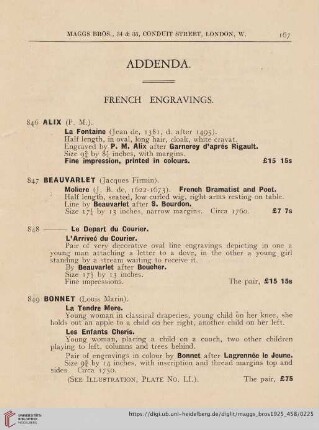 Addenda. French Engravings (Nr. 846-854)
