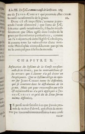 Chapitre X. Refutation du Systême de la Cause occasionelle de la Grace [...]
