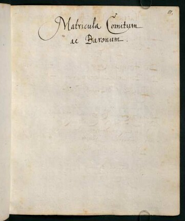 Matricula Comitum ac Baronum