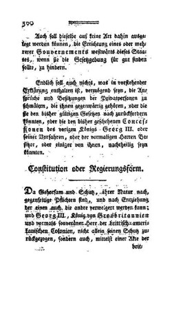 Constitution und Regierungsform.