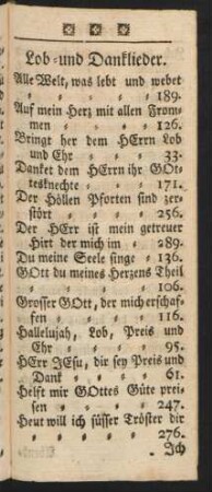 Lob- und Danklieder.