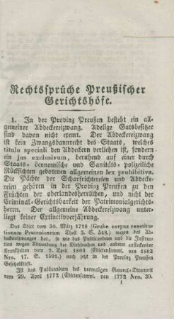 Rechtssprüche Preußischer Gerichtshöfe