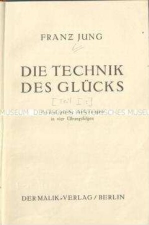 Essay von Franz Jung in der Erstausgabe, Teil 1