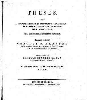 Theses : [ex iure Suecano]
