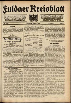 Ausgabe vom Dienstag, den 06. Juni 1916.