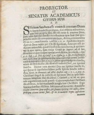 Prorector Et Senatus Academicus Civibus Suis. S. D.