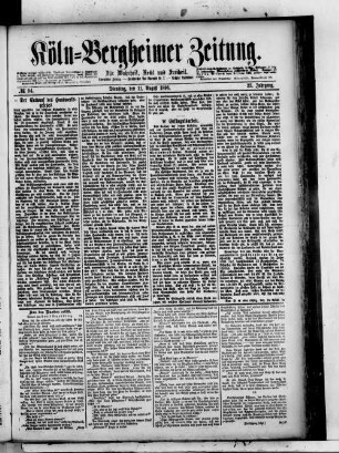 Köln-Bergheimer Zeitung. 1880-1899