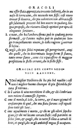Oracoli Del Conte Lodovico Rangone.