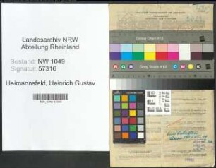 Entnazifizierung Heinrich Gustav Heimannsfeld , geb. 20.07.1886 (Studienrat)