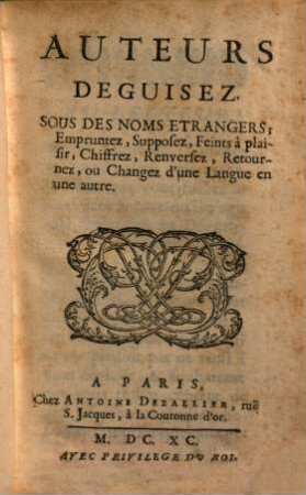 Auteurs Deguisez