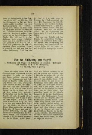 Von der Anschauung zum Begriff : I. Anschauung und Begriff im Verhältnis zu einander ; Pestalozzisches und Herbarts ABC der Anschauung