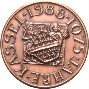 Jubiläumsmedaille auf 1075 Jahre Kassel und 300 Jahre Oberneustadt von Victor Huster