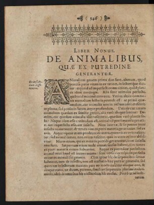Liber Nonus, De Animalibus Quae Ex Putredine Generantur.