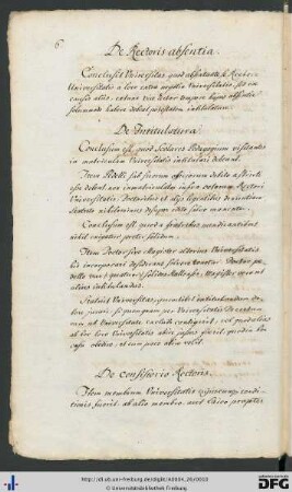 [S. 6] De consistorio rectoris
