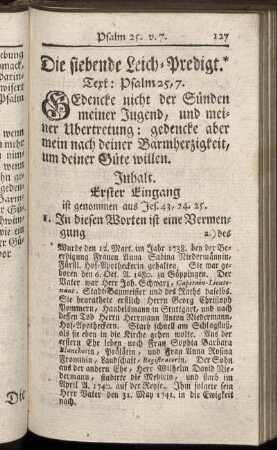 Die siebende Leich-Predigt.