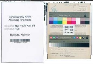 Entnazifizierung Heinrich Beckers , geb. 19.03.1913 (Gem.Sekretaer)