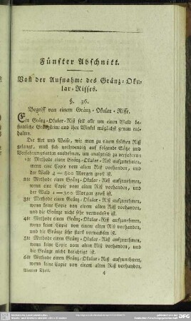 Fünfter Abschnitt. Von der Aufnahme des Gränz-Okular-Risses