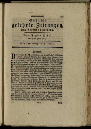 Dreissigstes Stück, den 27ten Julii 1793.