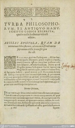 I. TVRBBA PHILOSOPHORVM, ...