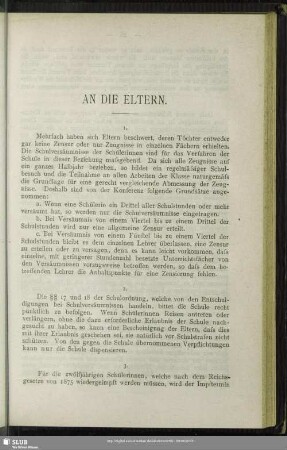 An die Eltern