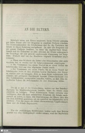 An die Eltern