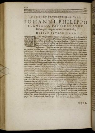 Nobili ... Johanni Philippo Stamlero, Patricio Augustano ...
