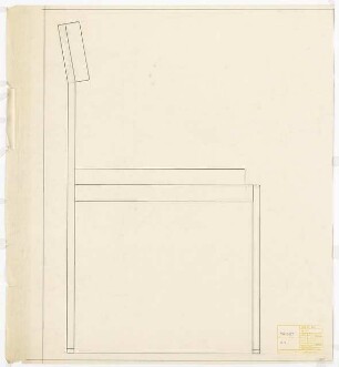 Möbelentwürfe für Thonet: Stuhl Stahlrohr Ansicht 1:1