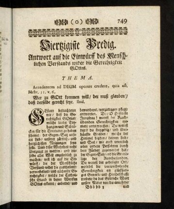 749-769, Vierzigste Predigt