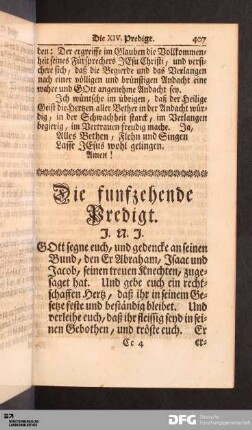 Die funfzehende Predigt.