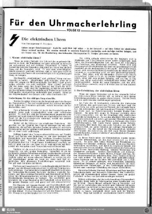 Die elektrischen Uhren