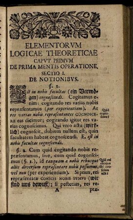Caput Primum De Prima Mentis Operatione.